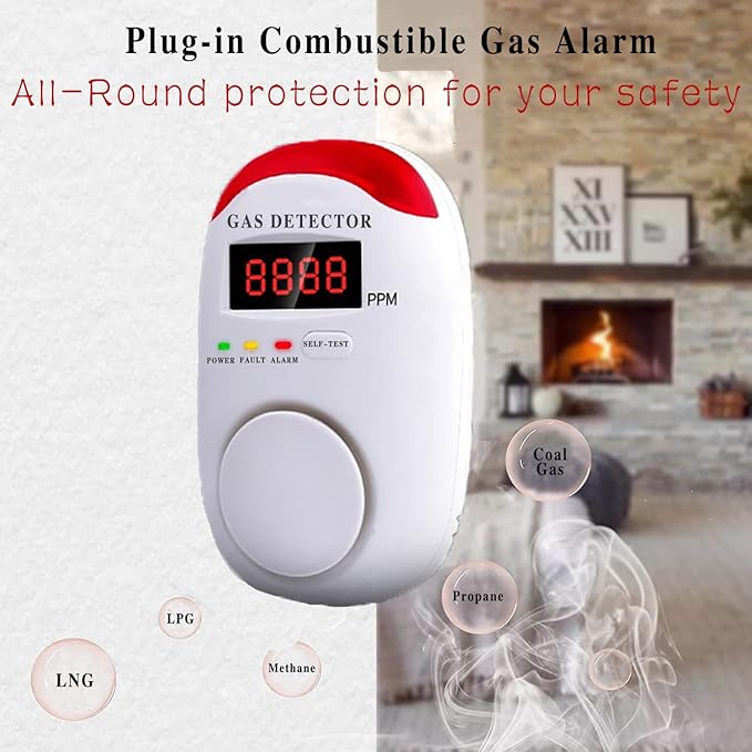 Natural Gas Detector Plug，Gas detectors for Home Natural Gas，Propane Leak Detector，in Propane Gas Detector for Home & RV Gas Leak Detector for LNG, LPG, Methane.