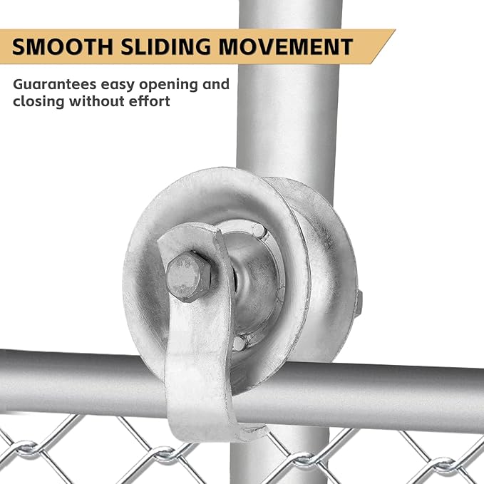 Sliding Gate Rollers 5" Heavy Duty Galvanized Steel Track Roller for 1 5/8" Pipe Track Easy Install (Pack of 1)
