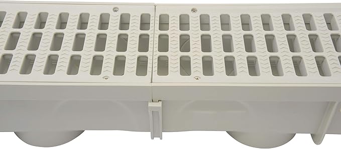 NDS 5” Pro Series Deep Profile Channel Drain Kit With HDPE Plastic Grates and End Caps, Trench & Channel Drainage For Driveway, Patio, Pool Deck, Courtyard, 5.5” x 39.4”, Gray
