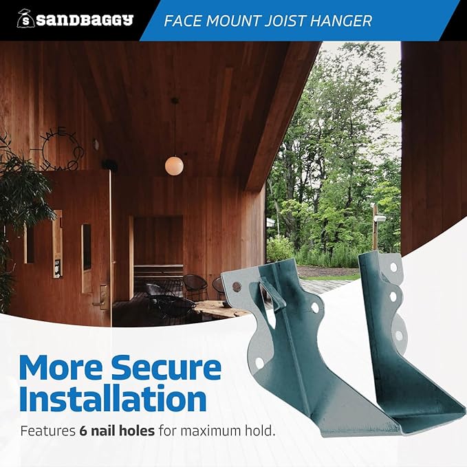 Face Mount Joist Hanger for 2x4 Nominal Lumber (Galvanized Steel) - Sandbaggy (2x4, 600, Count)