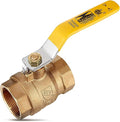 Full Port 2-1/2” Brass Ball Valve – Lead-Free Brass Valve, Female Threaded NPT Connector – Max Pressure, 150 PSI WSP / 600 PSI WOG - 2-1/2” in, 1 Pack