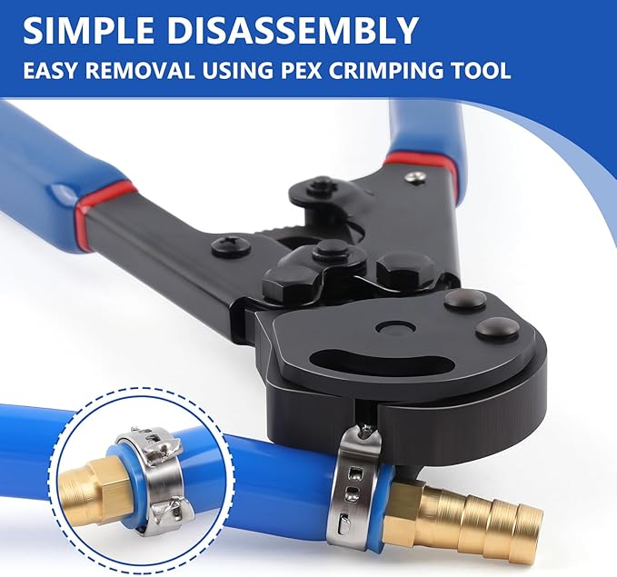 1 Inch PEX Clamps 70pcs Crimp Rings Single Ear Hose Clamps Stainless Steel Fittings Cinch Clamp Ring for Pipe Tubing