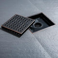Oil Rubbed Bronze Shower Drain Square Shower Drain 6 inch SUS304 Stainless Steel Shower Floor Drain with Tile Insert Grate Removable
