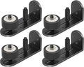 4PCS Sliding Barn Door Floor Guide, Quiet Bearing, Barn Door Adjustable Rubber Rollers, Barn Door Floor Track, Flush Bottom, Round Edge Design, 4.49" L*1.57" W*1.97" H