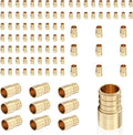 (100-Pack) PEX Fittings, Pex 3/4"x1/2" Female Sweat Copper Adapter, Brass Crimp Fittings, for PEX Tubing Pipe Plumbing, ASTM F1807(PEX1807133-100Pack)