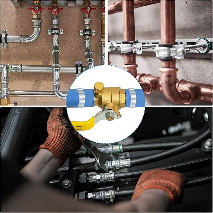 PATIKIL 25 Pack 9-11mm Double Ear Hose Clamp, 304 Stainless Steel O Clip Crimp Rings for Fuel Petrol Pipe Tube Fitting Connections, Silver Tone