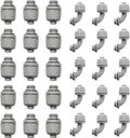 Conduit Connectors, 1/2 Inch Liquid Tight Connector NPT Non-Metallic for PVC Electrical Flexible Conduit Fittings, 15 Straight and 15 Angle 90 Degree, UL Listed, Grey (30-Pack)