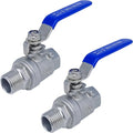 1/2" NPT Full Port Ball Valve Heavy Duty Stainless Steel 304 Male x Female Thread For Water,Oil and Gas 1000WOG（pack of 2）