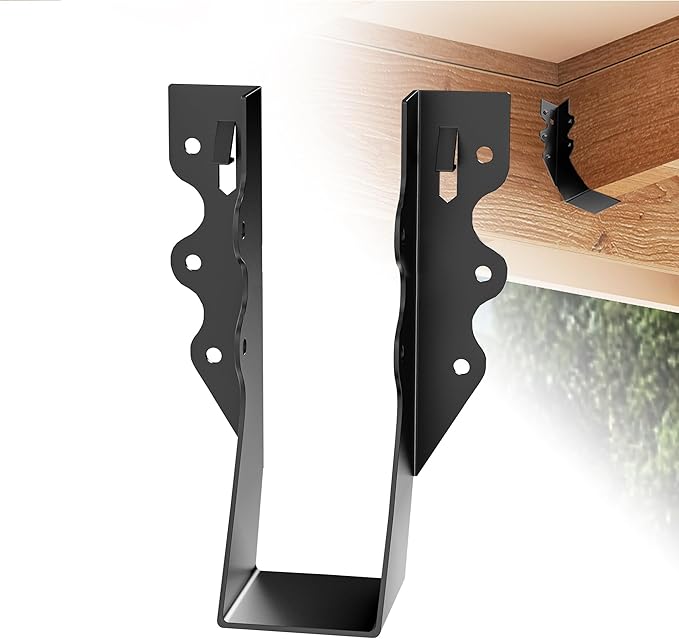 25 pcs 2x6 Joist Hangers Black Face Mount Joist Hangers , 2x6 Brackets Fits Truss Connectors,Rafter Brackets for Floor Deck and Ceiling Joists Q235B Steel Black Powder Coated