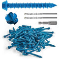 100Pcs 3/16" x1-3/4 Concrete Screws with Drill Bit, Hex Head Concrete Cement Screws Anchor Assortment Kit for Masonry, Block Brick or Stucco