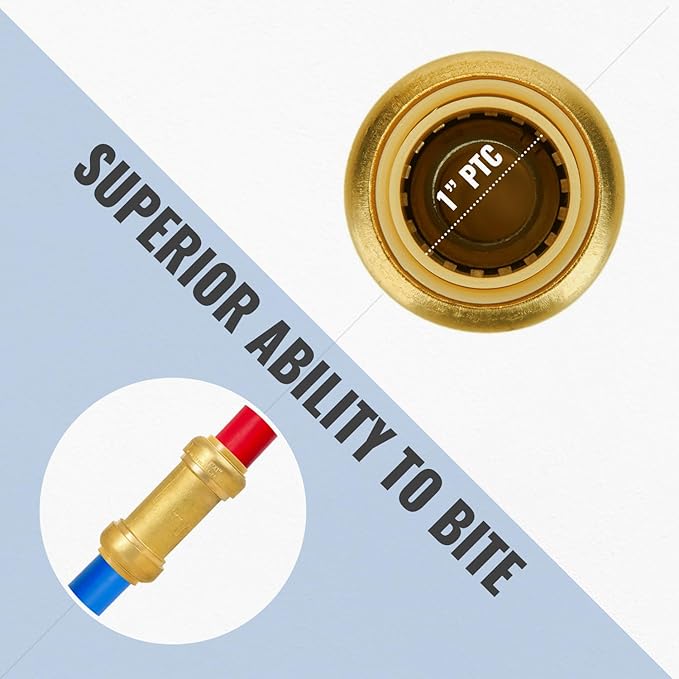 SUNGATOR 1 Inch Check Valve, Anti-backflow Valve with Single Water Flow Direction only, No Lead Brass Push to Connect Plumbing Fitting to Work with Pex, Copper, CPVC, with 1 Disconnect Clip, Pack of 2