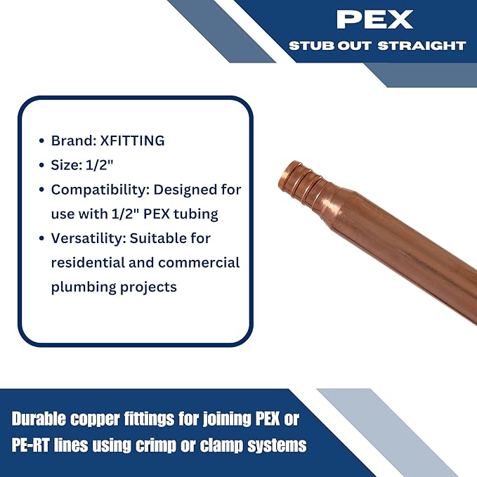 XFITTING 1/2 in x 8 in Stub Out Straight with Flange, 5 Pieces