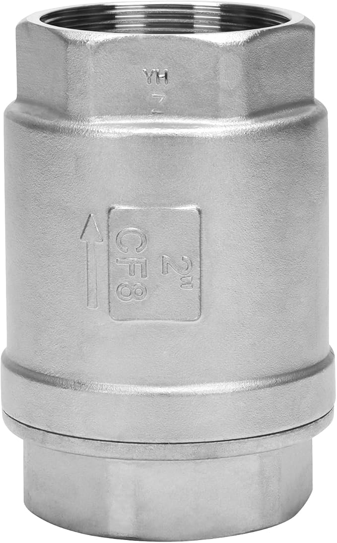 2 Inch Vertical Check Valve SUS304 Spring Loaded Check Valve in-line Low Cracking Pressure CF8M WOG 1000