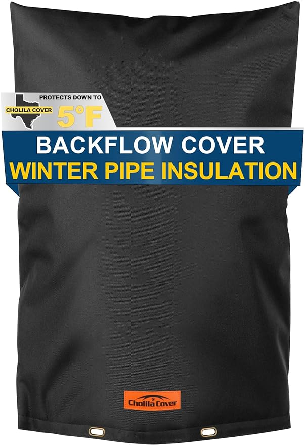 Backflow Preventer Cover Insulated (5˚F) - 18" W x 34" H Backflow Cover for Winter Pipe Freeze Protection - Sprinkler Covers for Outside - Double Wall Insulation Cover Black