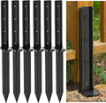 Thicker Fence Post Repair Anchor Kit, One-Piece Heavy Duty Steel Fence Post Stakes, Repair Tilted Broken 4x4/6x6 Wood Posts(6Pack/Black)
