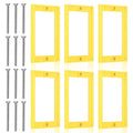 6Pcs 1/4 Inch Single Gang Outlet Box Extender, Seamless Electrical Box Extender with 12Pcs 32mm Screws for Electrical Outlet Switches Electric Box Extenders(Yellow)