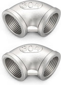 ChillWaves 304 Stainless Steel Pipe Fitting, 90 Degree Elbow 1-1/2" NPT Female x 1-1/2" NPT Female Thread Adapter(2-PACK)