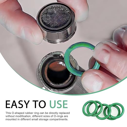 270 PCS Air Conditioning Compressor O-Ring Assortment Kit, Rubber O Ring Kit, 18 Sizes AC Seal Rings Repair Tool, for Car Repair, Plumbing, Air or Gas Connections (Green)