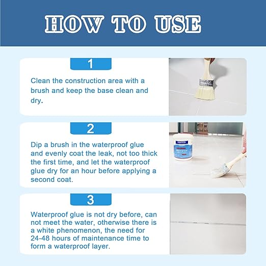 Waterproof Glue,Invisible Agent,Strong Transparent Sealant,for Bathroom, Kitchen, Garden, Roofs, Walls (0.3, Kilograms)