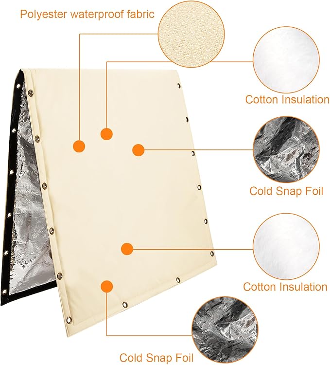 Insulated Backflow Preventer Pouch - Outdoor Pipe Insulation for Winter, Well Pump & Sprinkler Valve Protection