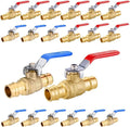 20-Pack Foskan 3/4" Brass PEX-A Full Port Ball Valve, Quarter Turn Shut-off Valve for PEX-A Tubing(Blue and Red)