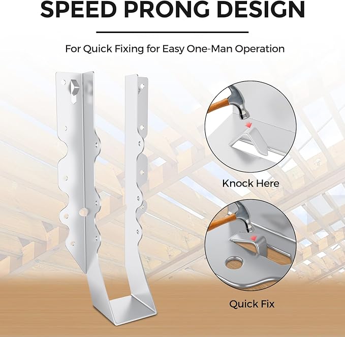 50 Pcs 2x10 Joist Hangers,20 Gauge Metal Face Mount Joist Hanger, Lu210 Joist Hangers Galvanized, Hurricane Ties for Rafter, Rafter Brackets 2x10 for Deck,Floor,Roof Overhang and Ceiling Joist