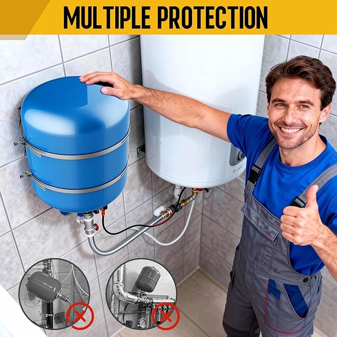 Expansion Tank Mounting Bracket with 2 Earthquake Straps - for 1 to 5 Gallon Thermal Expansion Tanks,Hot Water Heater Accessory to 13" Diameter Tanks & 5lb Propane Tanks, Wall Mount Holder (2)