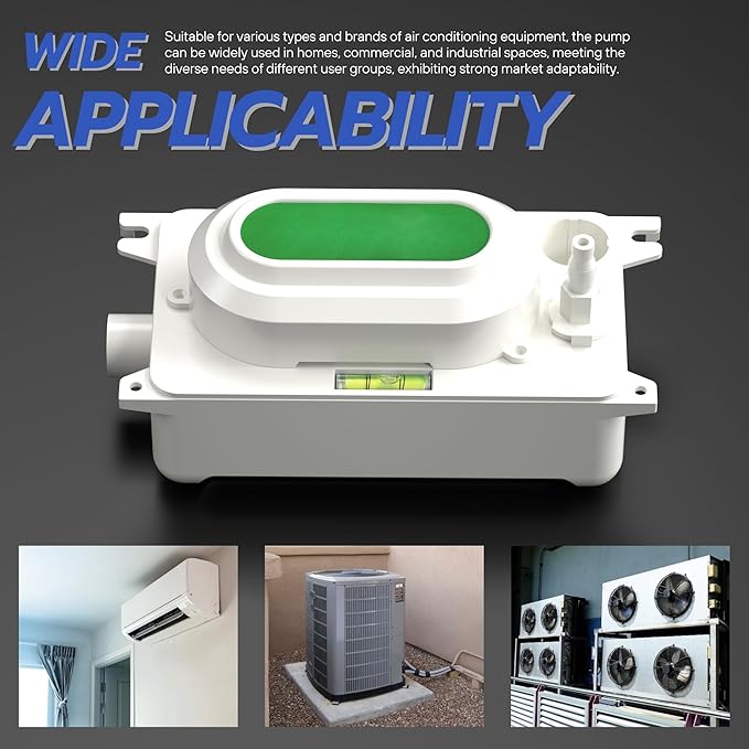 110V 0.6L Water Tank Condensate Pump, 6.6ft Lift Drain Pump for Ice Maker, 100L/H Flow, Commercial Ice Maker Drain Pump, Auto On/Off