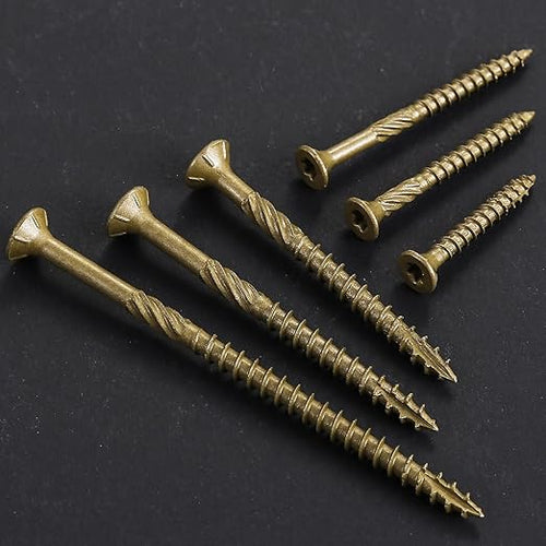 #12 * 7" Deck Screws, (22pcs) 1 lbs.Exterior Wood Screws, Rust Resistant Epoxy Coated, Bronze, T20 Star Bit
