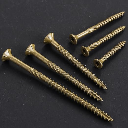 #8 * 1-1/4" Deck Screws, (467pcs) 2 lbs.Exterior Wood Screws, Rust Resistant epoxy Coated, Bronze, T20 Star Bit