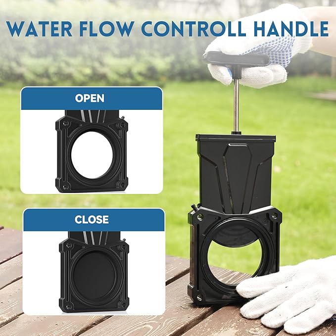 DUMPMAN RV Waste Gate Valve with Flow Control Handle, Fit for 3" Sewer Pipe, Waste Valve for Camping