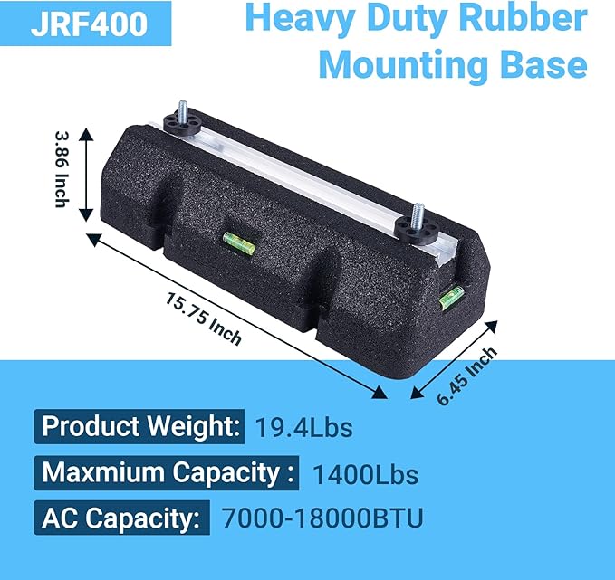Floor Mounting Base Kit Mini Split Air Conditioning Systems, Heavy-Duty Condenser Pad for AC Condensers Heat Pump System, Rubber Anti-Vibration Pads Outside 1400lbs 7000-18000BTU