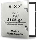 Best 6” x 6” Hinged Duct Access Panel with Neoprene Gasketing, 24-Gauge Galvanized Steel Access Door for Sheet Metal Duct, Fiberglass Insulated Double Panel, Notched Knock Over Tabs, BA-HD-5070