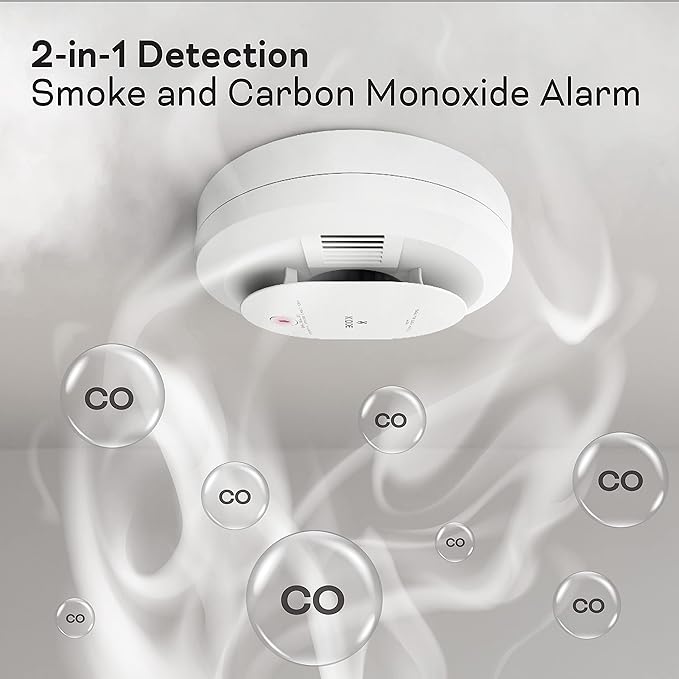Kidde Hardwired Smoke & Carbon Monoxide Detector, AA Battery Backup, Voice Alerts, Interconnectable, LED Warning Light Indicators, 2 Pack