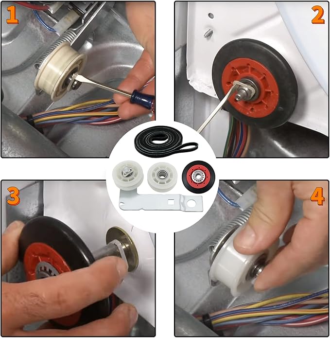 4392067 Dryer Repair Kit and W10837240 Dryer Idler Pulley Fit for Whirlpool Maytag Admiral Kenmore Dryer - Bravos Dryer parts and Duet Dryer Parts Compared to # 4392067VP 80047 587637 by Funmit