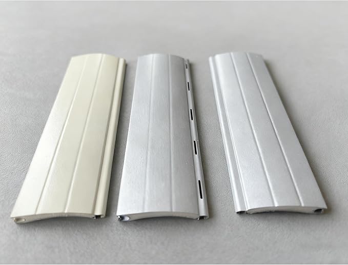 Perforated alunminum with Form Slat Window Blinds, Ventilation Roller Down Shutter Multiple Control (Beige)