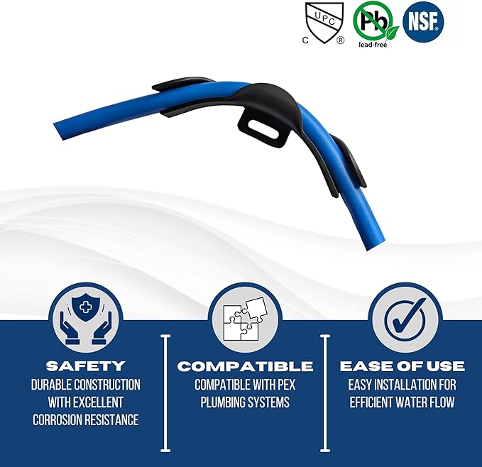 XFITTING 3/8 in - 1/2 in Pex Tubing Bend Support with Nail Tab Heavy Duty Reinforced Plastic, 10 Pieces