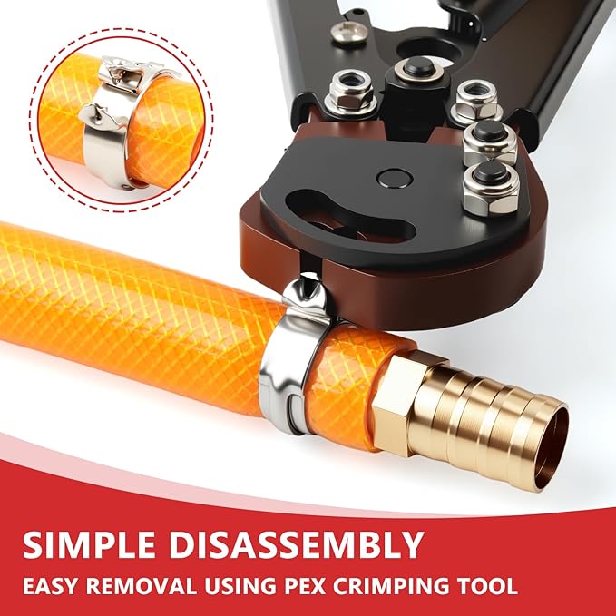 Newdeli 120pcs 3/4 inch Pex Crimp Rings Stainless Steel PEX Clamps Single Ear Hose Clamps Pex Fittings Cinch Pinch Clamp for Pipe Tubing Plumbing