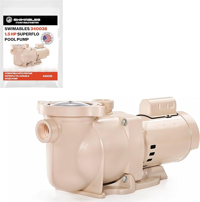 Swimables 340039 1.5 HP SuperFlo Pool Pump - Replacement for Pentair SuperFlo 1.5HP & VS Pumps - Compatible with Pentair SuperFlo VS 1.5HP, Variable Speed Inground Pumps - Quiet, Efficient Design