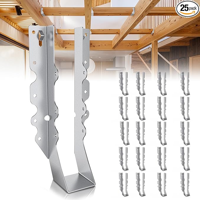 20 Pcs 2x10 Joist Hangers,20 Gauge Metal Face Mount Joist Hanger, Lu210 Joist Hangers Galvanized, Hurricane Ties for Rafter, Rafter Brackets 2x10 for Deck,Floor,Roof Overhang and Ceiling Joist