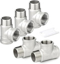 TAISHER 5PCS 304 Stainless Steel Tee Pipe Fittings, 1/4" NPT Female x 1/4" NPT Female x 1/4" NPT Male Pipe Fittings, Male Run Tee