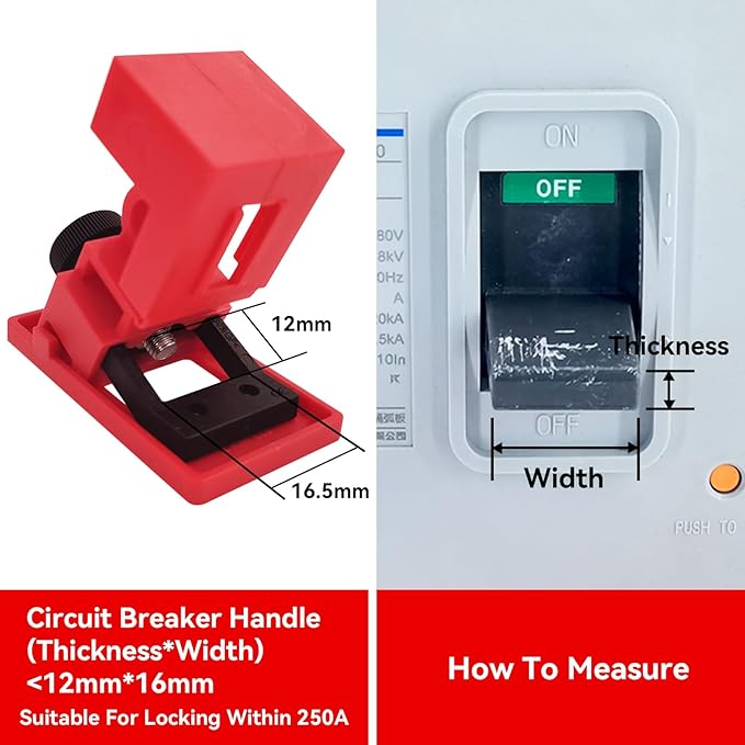 Circuit Breaker Lockout Device,6Pcs for 120/277 Clamp-on Electrical Single Pole Breaker for Loto Station Lock Out Tag Out Kit with 20pcs Safety Tag