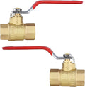 2-Pack HeSun 3/4 Inch FIP Threaded Ball Valve, Brass Full Port Shut-off Valve,3/4" Female NPT x 3/4" Female NPT, 600 WOG (Water, Oil and Gas),Red(VALVE229-2)