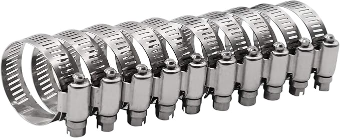 ROADFORMER 2.75" Worm Gear Hose Clamp - SAE 44 Size, Full Stainless Steel with 1/2" Band Width, Working Range 59mm - 81mmHose Clamps,10 Pack