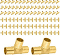 100-Pack PEX Fittings Niikappu 1"x1"x1" Pex Tee, Brass Crimp Pipe Fittings for PEX Pipes, ASTM F1807
