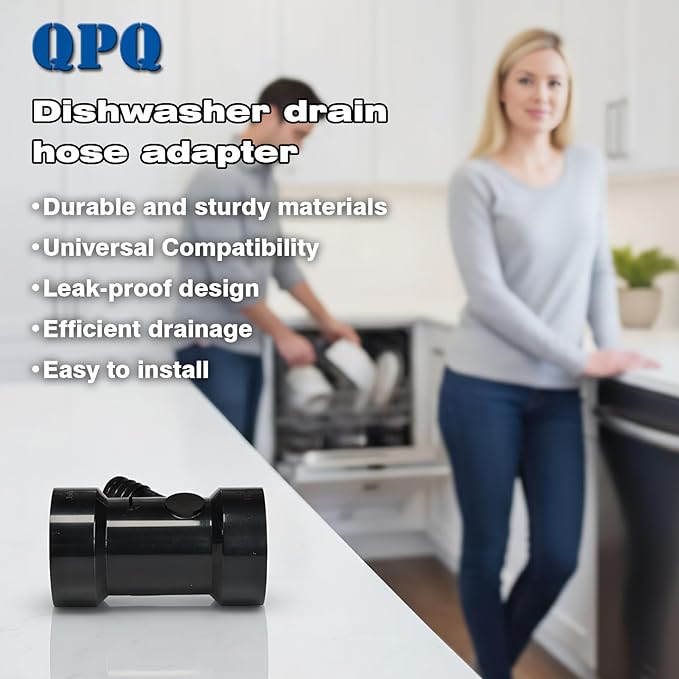 QPQ 60519 Dishwasher and Condensate Line, ABS Glue-in Condensate Line Fitting, Black,WYE 1-1/2 Inch x 1-1/2 Inch x 3/4 Inch