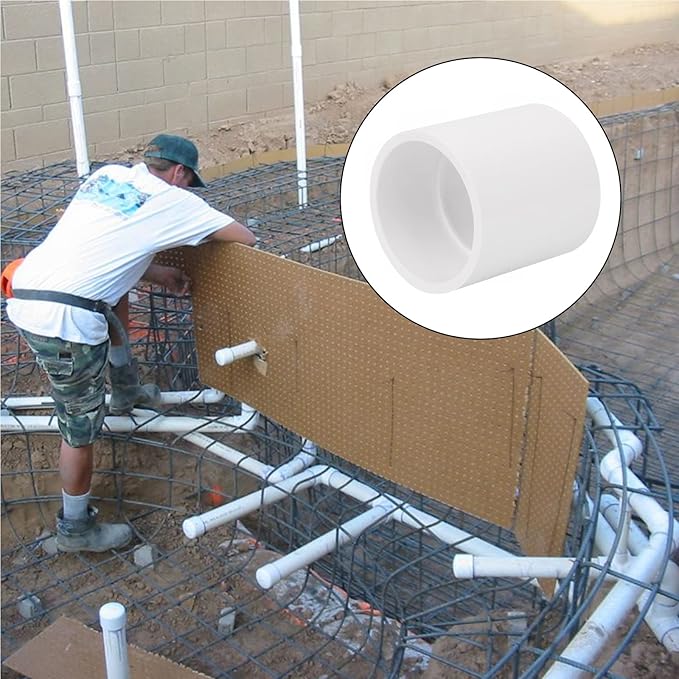 10Pack 1-1/2" PVC Pipe Coupling Adapter Pipe Fittings (Socket x Socket) Contractor Pack Schedule 40 Heavy Duty 1.50 Inch PVC Slip Socket Connectors for DIY PVC Shelf Garden Support Structure, White