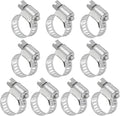 MECCANIXITY Stainless Steel Hose Clamp, Worm Gear Clamp Adjustable 1/4"- 4/9"(6-12mm) Fuel Line Hose Clamps Duct Clamp for Pipe Plumbing Automotive Mechanical (Pack of 10)