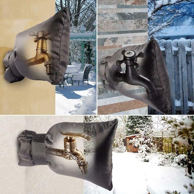 Outdoor Faucet Covers for Winter, 15 Pack Pro 6.7" W x 8.3" H Outdoor spigot covers winter insulated Freeze Protection hose bib covers Backflow Reusable Waterproof Insulated,Black