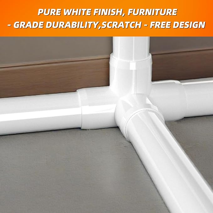 1" PVC Fittings 4 Way (12-Pack), Heavy Duty Furniture Grade Elbow Connector for DIY Furniture, Frames, Shelving UV Resistant, Compatible with 1" Schedule 40 PVC Pipe (4-Way, 1 Inch)